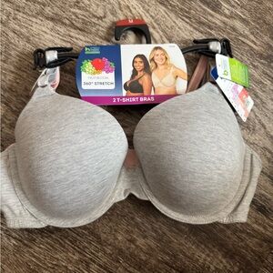 Fruit of the Loom Women's Light Gray 2 T-Shirt Bra